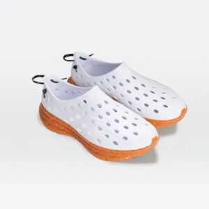Kane Footwear | Men's White and Orange Athletic Slip-On Shoes